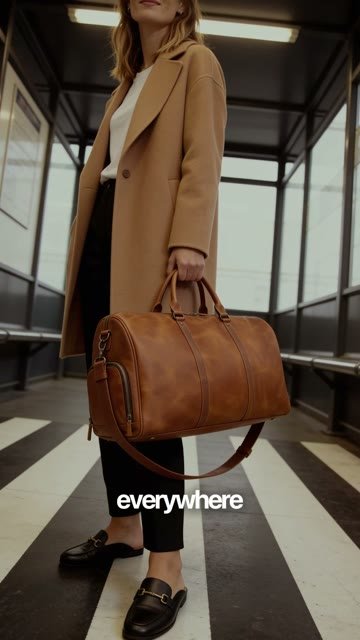 Leather Duffle Bag - AI Talking Head — Video Ads sample by EcomSharks