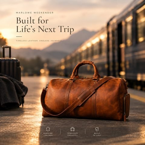 Leather Duffle Bag - Travel — Static Ads sample by EcomSharks